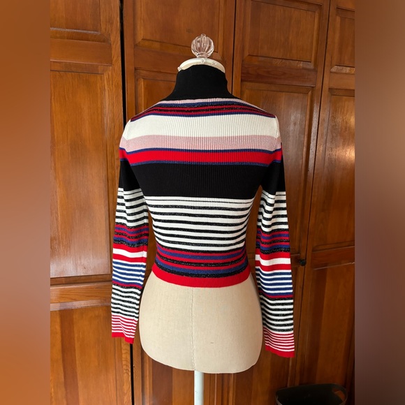Striped Crop Turtleneck - Picture 2 of 4